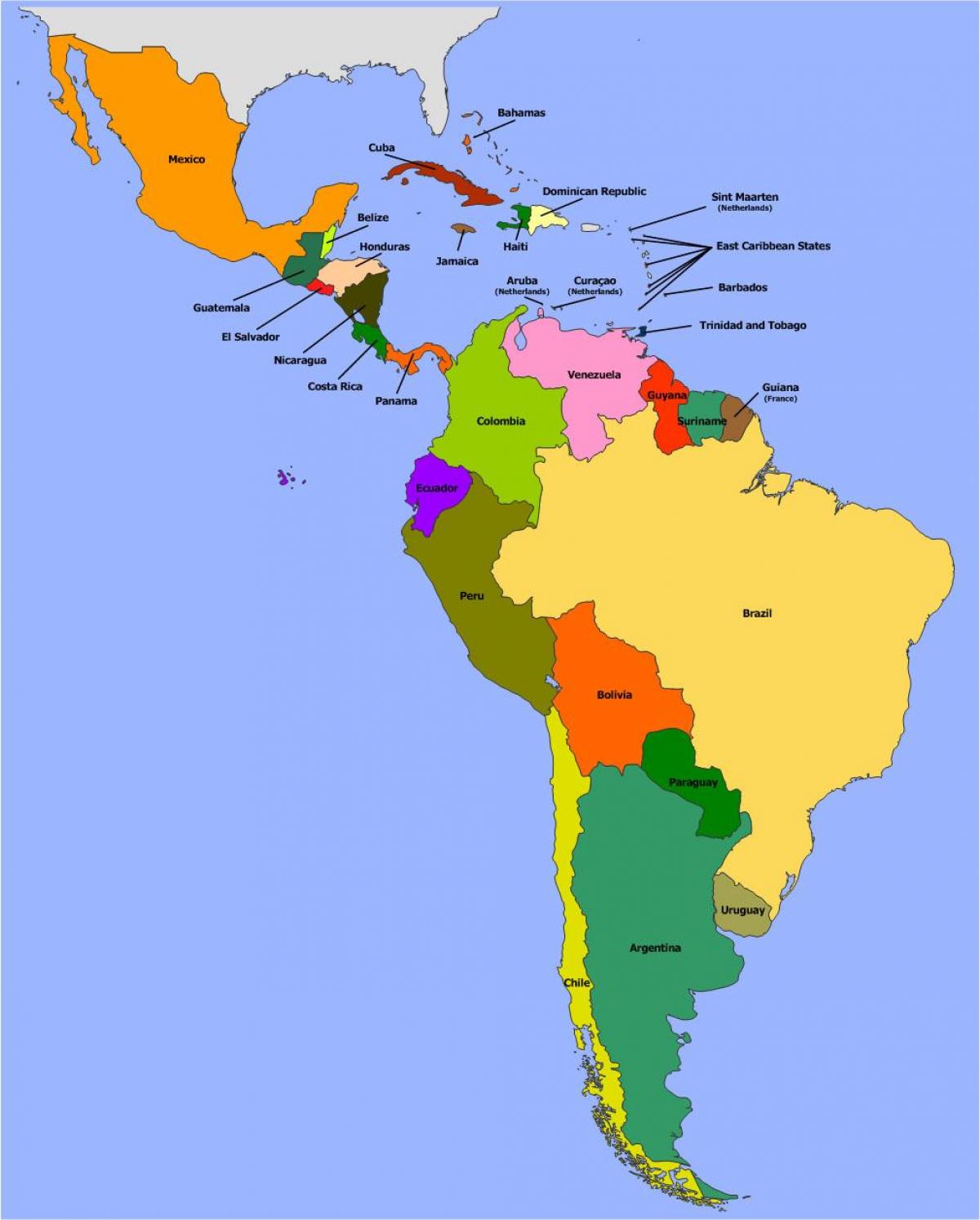 Harta Belize, america de sud