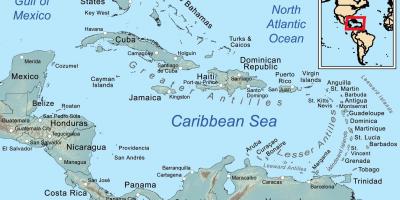 Harta de Belize și insulele din jur