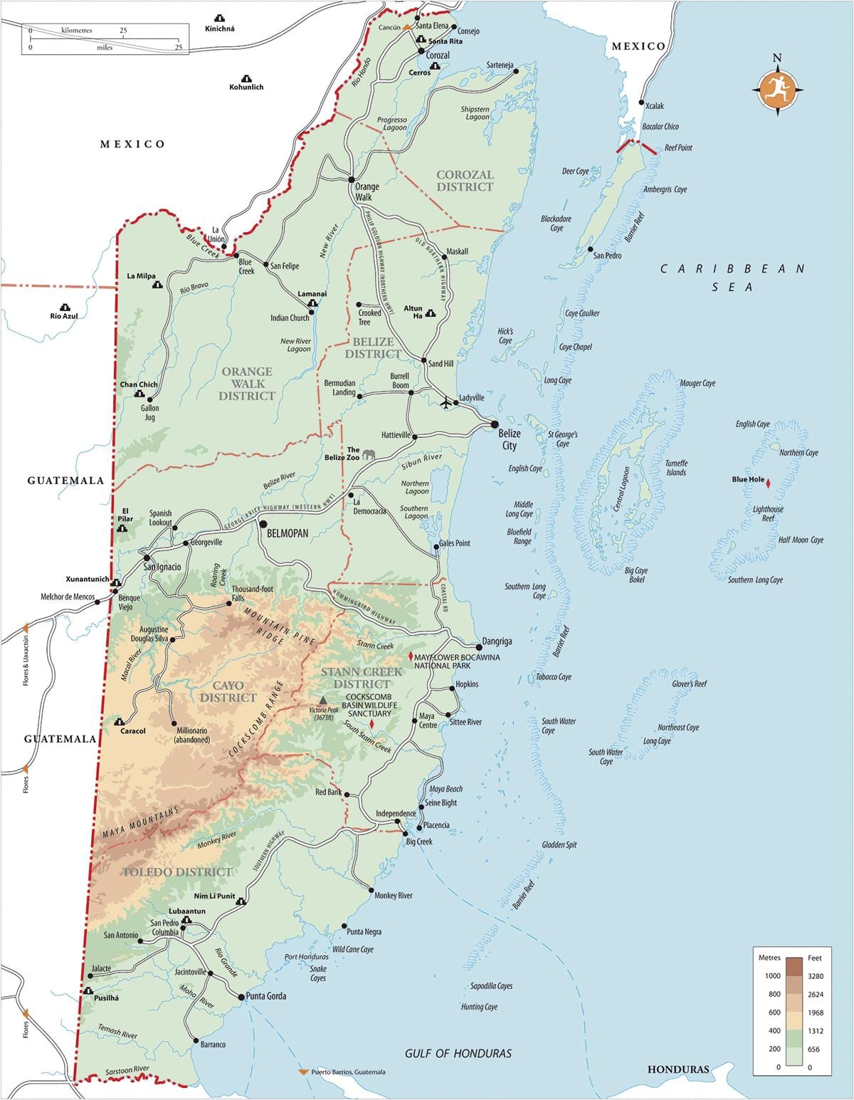 o hartă de Belize