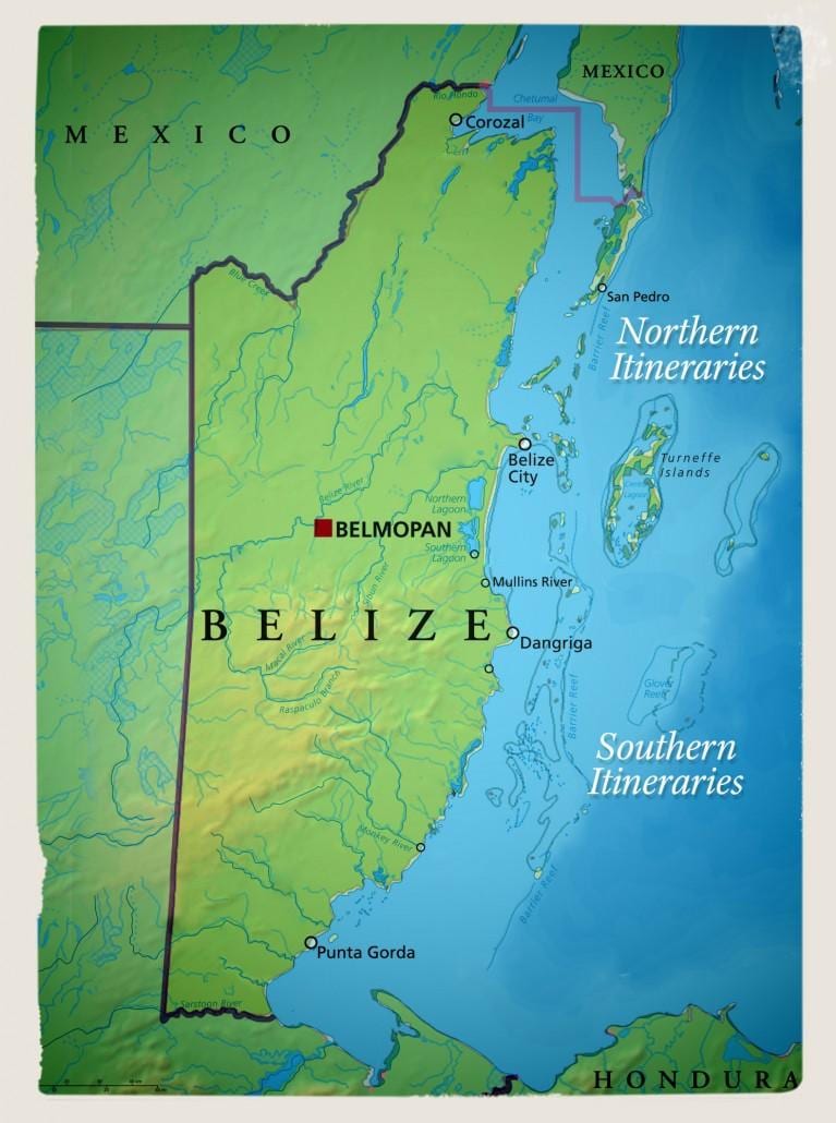 Harta de navigatie Belize