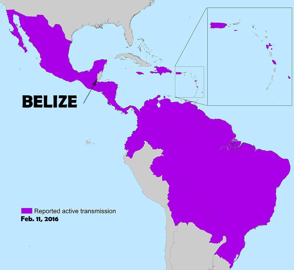 Harta Belize zika