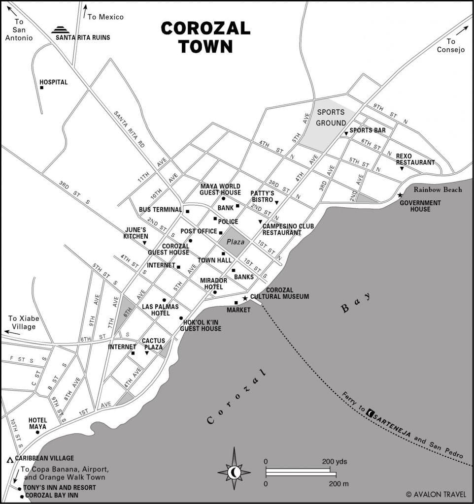 harta corozal orașul Belize