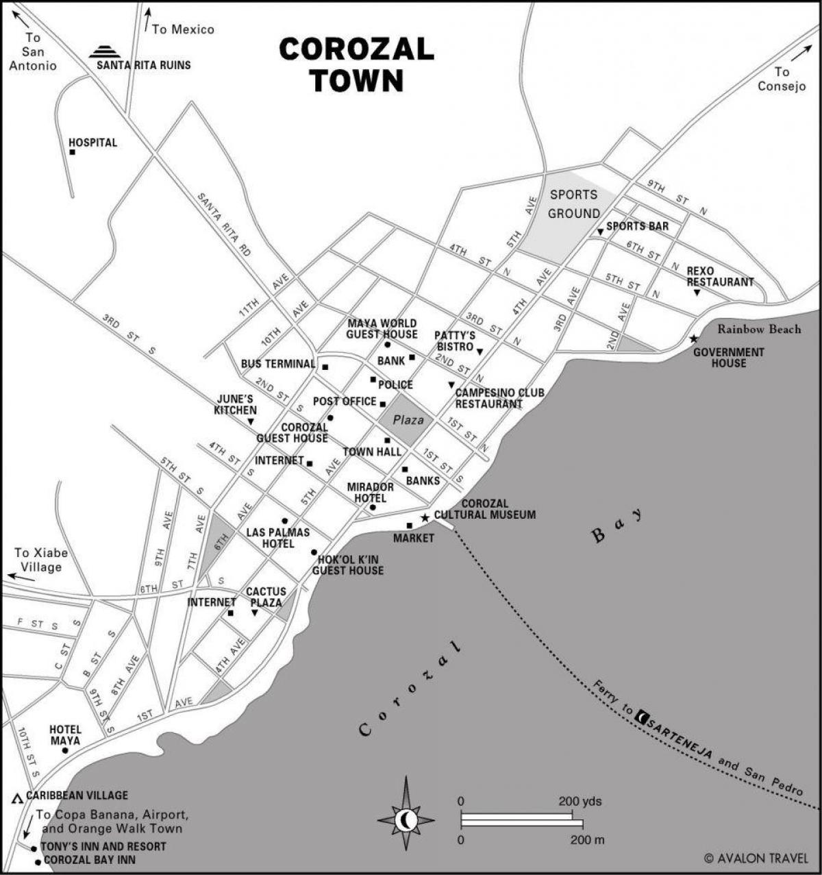 harta corozal orașul Belize