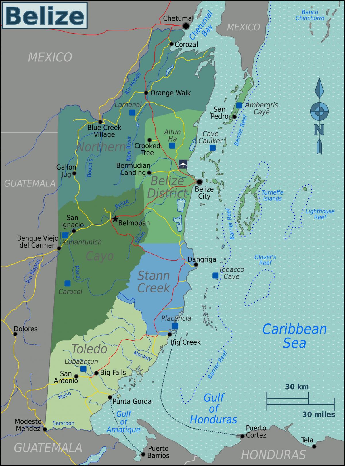 Harta de recoltare caye Belize