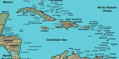 Harta Belize, caraibe