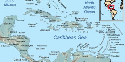 Harta de Belize și insulele din jur