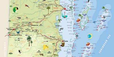 Harta Belize puncte de interes