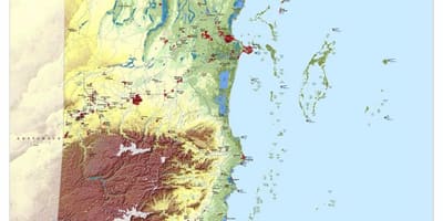 Harta topografică din Belize