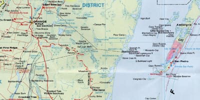 Detaliată hartă rutieră a Belize